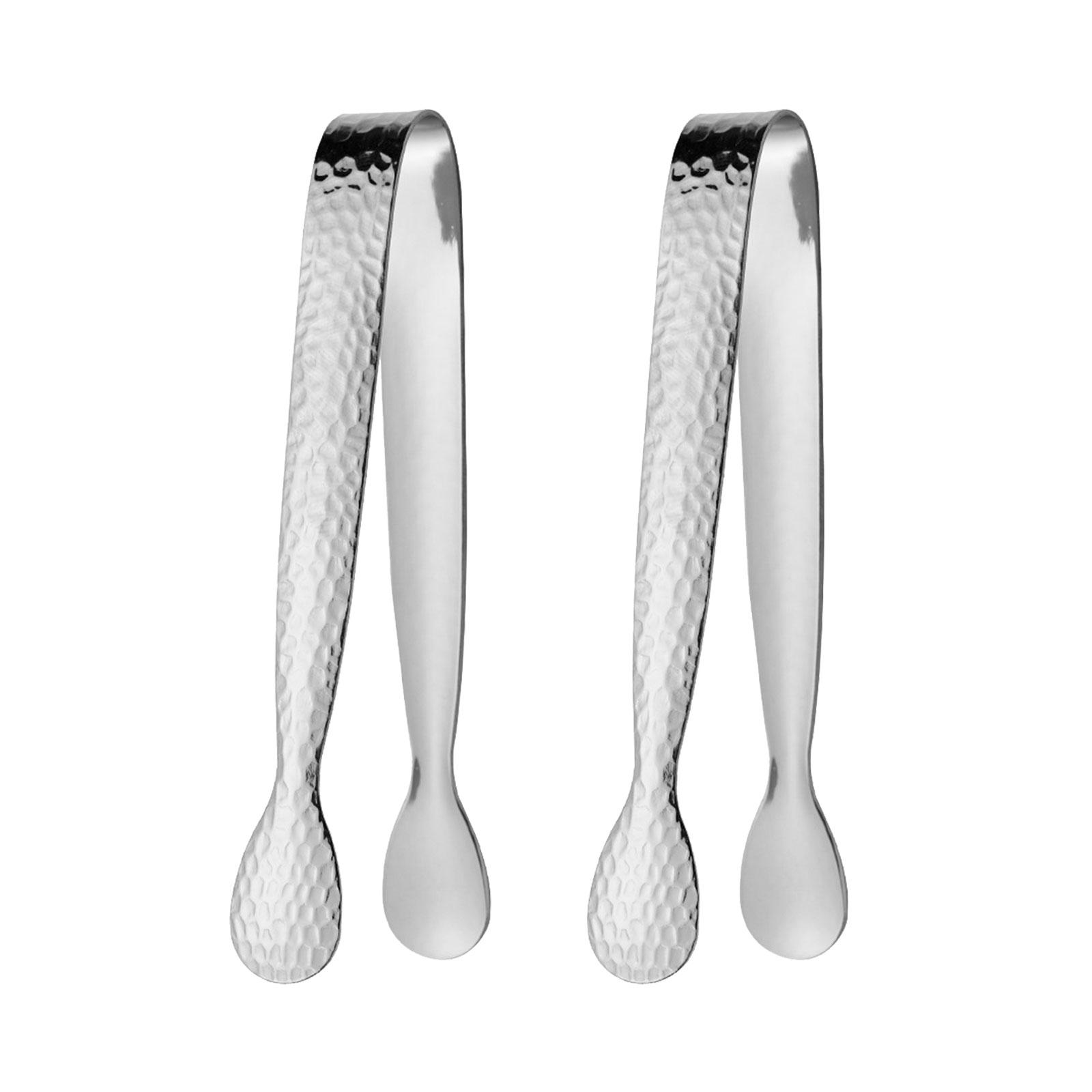 

Набор из 2 прочных щипцов для сахара из нержавеющей стали, щипцов для льда, идеально подходит для кофейного бара и домашнего использования, нержавеющие кухонные щипцы серебряный