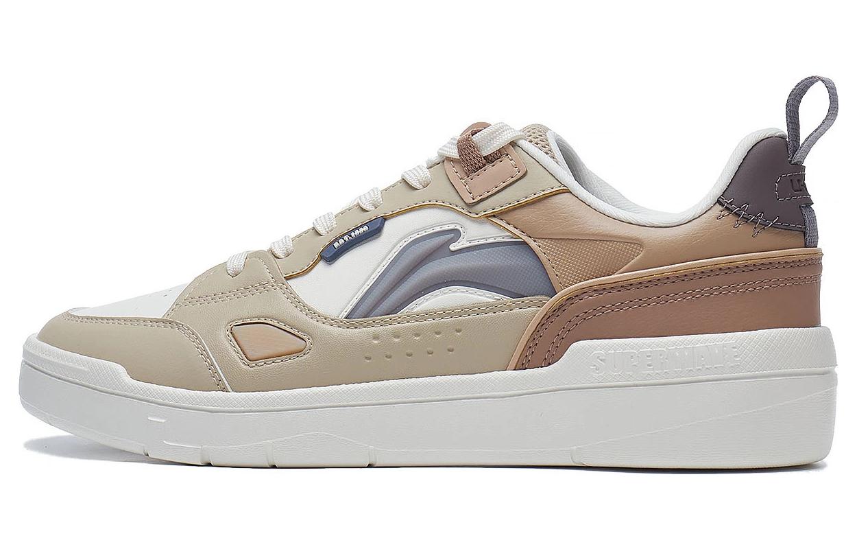Li Ning Common 80-е Амортизация, Износостойкие Низкие Скейтбордические Кроссовки Мужские Хаки AGCT227-2 39.5