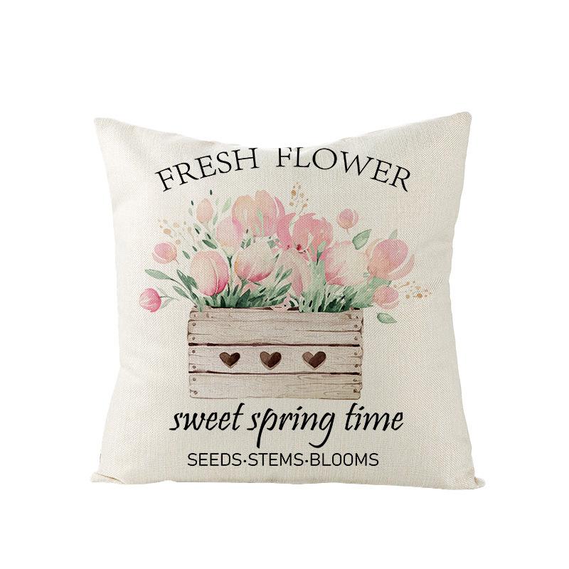 Valentine's Day Pillowcase Linen Print Home Living Room Sofa Cushion Cover Bedroom Bedside Pillowcase