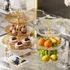 Luxury Minimalist Three-Tier Fruit and Snack Display Plate for Hotel and Home Décor