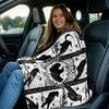 VIKAMA Dark Gothic Crow Blanket Antique Arch Raven Star Moon Print Soft Warm Halloween Holiday Gift Dorm Office Sofa Throw