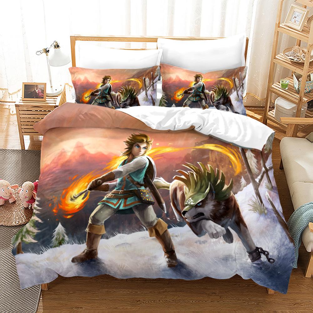 3D Digital Printing Three-Piece Quilt Cover Bedding The Legend Of Zelda