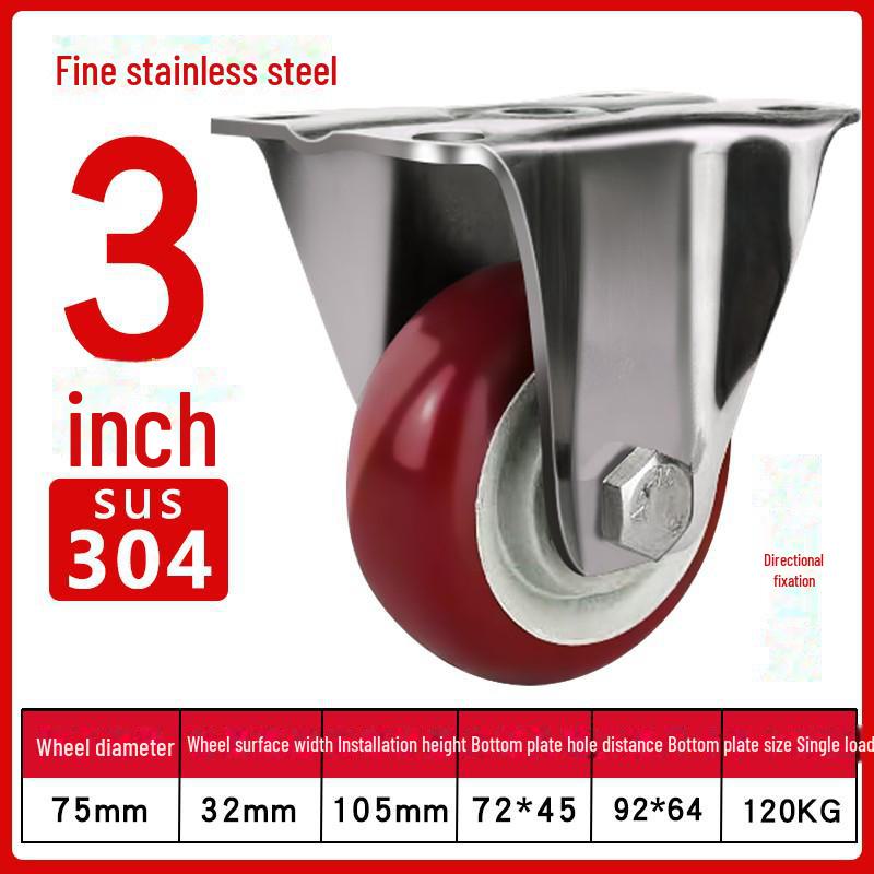 Medium 304 Stainless Steel Silent Caster Wheels with Brakes - Available In 3", 4", and 5" Sizes (Anti-Rust & Labor-Saving)