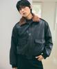 Wednesday Oasis [2-Type Collar Fur Gift] Shearling Flight Bomber Padded Jacket_Black(Wc25-Ot11)