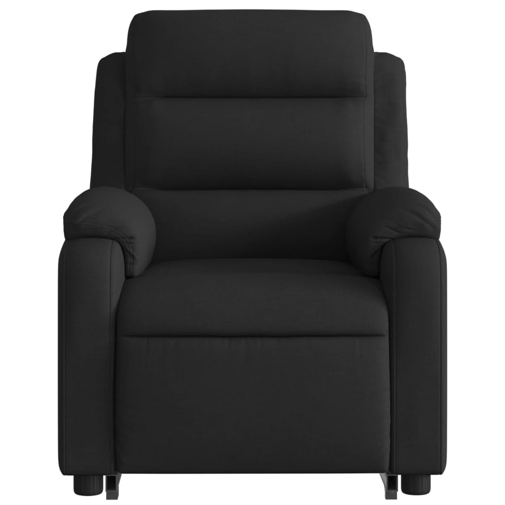 Massage Recliner with Rising Function Black Fabric