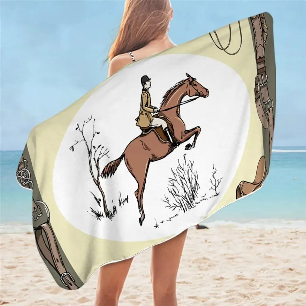 Textilien Equestrian Bath Towel England Tradition Horse Riding Microfiber Beach Towel Sports