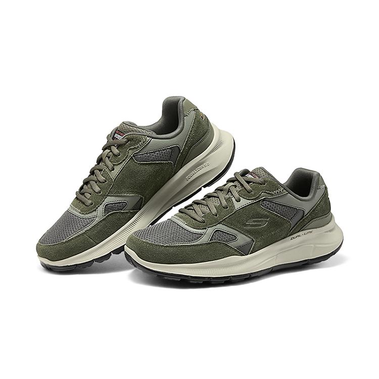 Skechers Stable Casual Comfortable Durable Low-Top Running Shoes Men Sneakers Olive-Green 232613-OLV