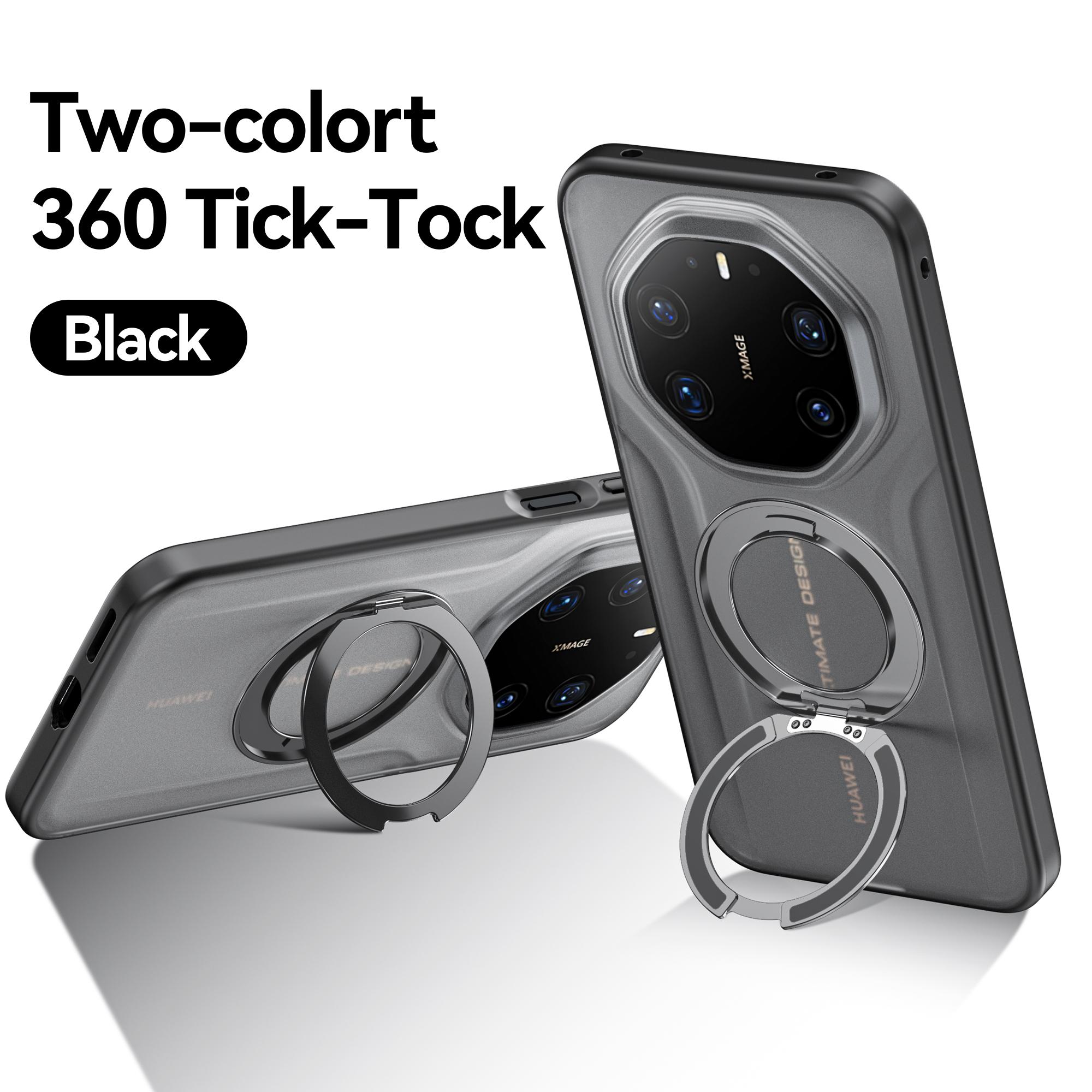 360° Rotating Magnetic Metal Ring Stand Phone Case For Huawei Mate 80 RS Ultimate Translucent Frosted Shockproof Cover Fundas Mate 80 RS Ultimate чёрный