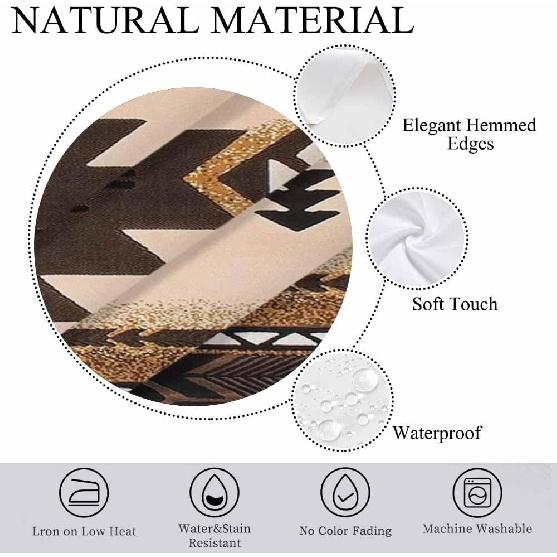 n Aztec Rectangle Tablecloth 60x84 Inch Southwestern Geometric Square Triangle Brown Dining Table Cover Deco for Kitchen Home Outdoor Party
