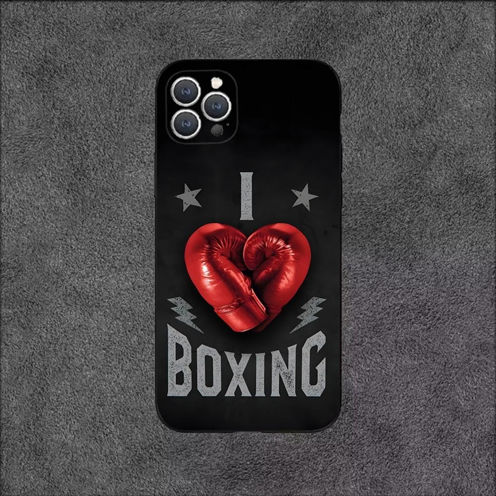 

Cool Boxing Sport Phone Case For iPhone 16,15,14,13,12,11,Plus,Pro Max,XS,X,XR,SE,Mini,8,7 Soft Silicone Black Cover iPhone16