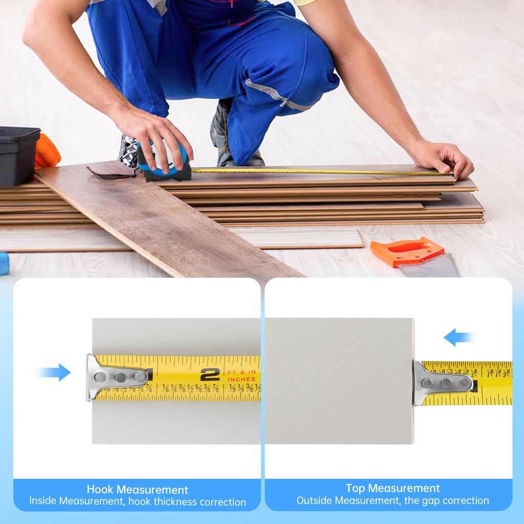 Imperial Self Locking Tape Measure 1/8 Inch Fraction Markings Two Sizes Heavy Duty Professional