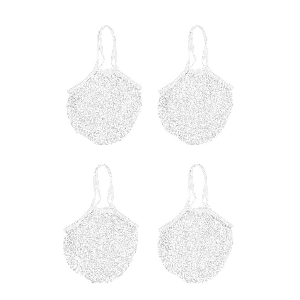 4 Pieces Grocery Shopping Net Bag Cotton Mesh Accessories Portable Easy to Use Netted