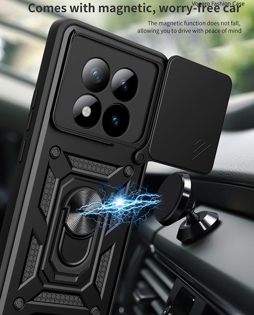 Slide Lens Armor Funda for Xiaomi Redmi Note 15 Pro Plus 5G China Case for Redmi Note 15 Pro 5G Case Magnetic Ring Stand Cove