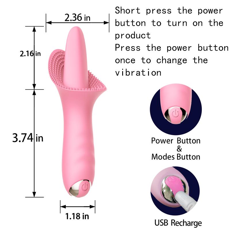 Tongue Vibrator Licking G Spot Clitoral Stimulator 10 Modes Vaginal Massage Sex Toy For Adult Women Orgasm Masturbator