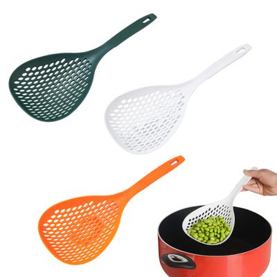 Colander Spoon Strainer Slotted Spoon Plastic Noodle Scoop Long Handle Skimmer Spoon Pasta Strainer