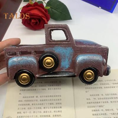 Vintage Farmhouse Truck Decor Flower Plant Succulent Pot Planter Holder Resin Crafts Rusty Rustic Farm Pickup Table Decoration Birthday Gift