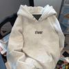 Men's Trendy Velvet-Lined Hooded Sweatshirt: Autumn/Winter Versatile Loose Streetwear Pullover Jacket