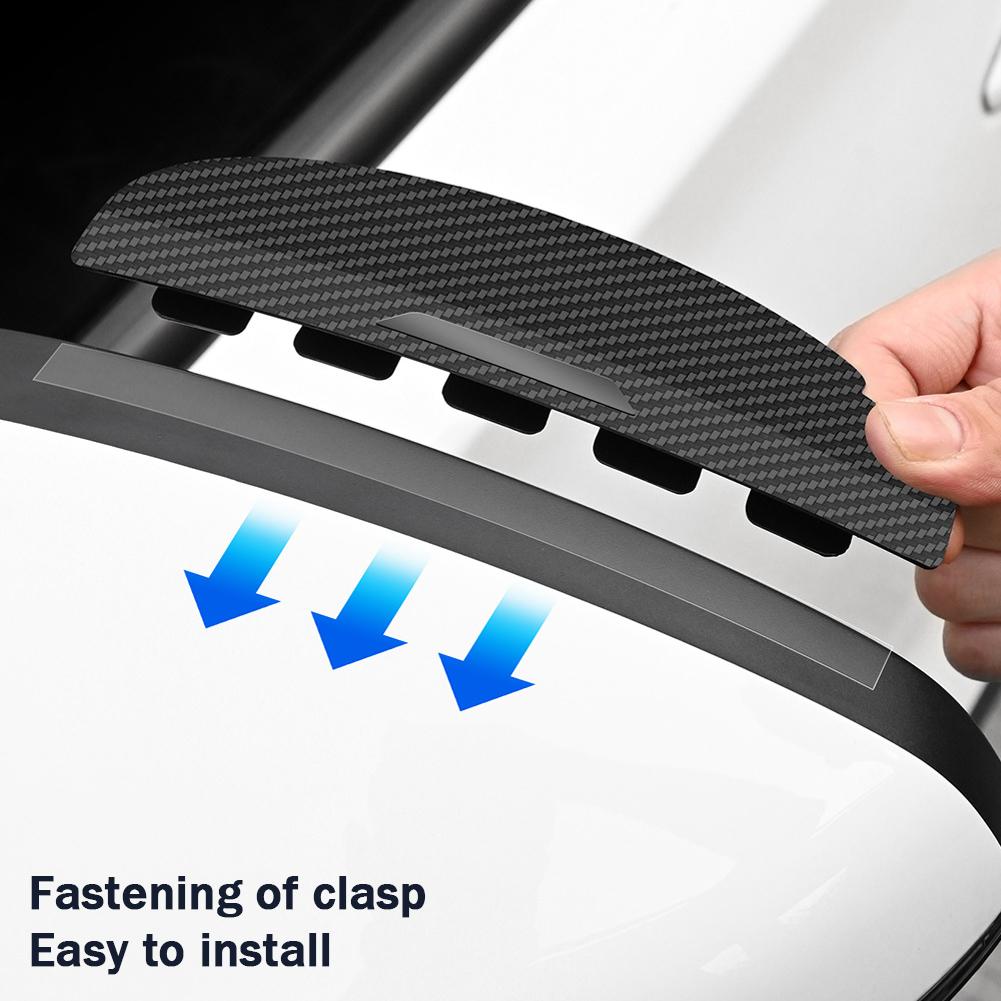 2 шт., карбоновое волокно, чехол от дождя на зеркало заднего вида автомобиля, солнцезащитный козырек, боковое зеркало для бровей, защита от дождя, автозащита