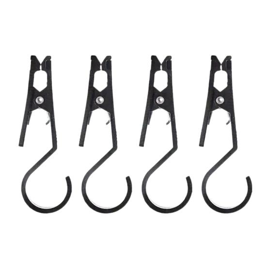 4 Pezzi Clip Gancio per Tenda da Campeggio Esterna, Gancio Robusto a Forma di S con Clip, Gancio Morsetto Portatile Leggero Multifunzione