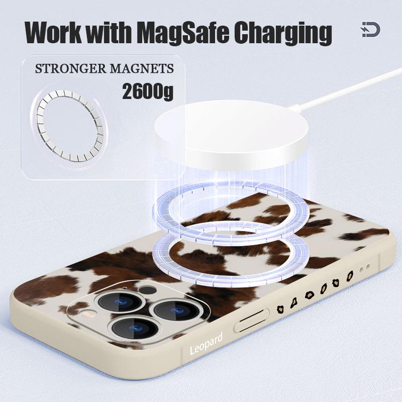 For iPhone 17 Pro Max Case Pattern Magnetic For Magsafe Soft Cover For iPhone 16 15 14 13 Pro Max 17E 16E