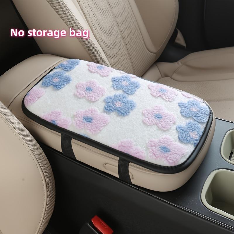 Plush Car Center Armrest Box Cushion, with Storage Bags on Both Sides, Can Store Receipts, Credit Cards, Bills, Etc., Warm Hands in Autumn and Winter