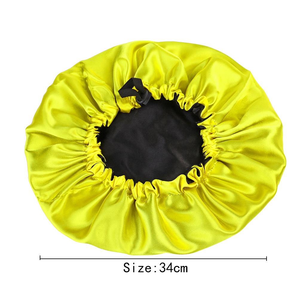 2024 Fashionable Double-Sided Satin Sleep Cap for Women - Elastic, Stylish Hair Protection with Button Design
