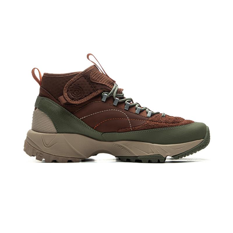 New LiNing Xingye HIGH Anti Slip Wear Resistant High Top Hiking Shoes Unisex Umber Green AHCU059-1