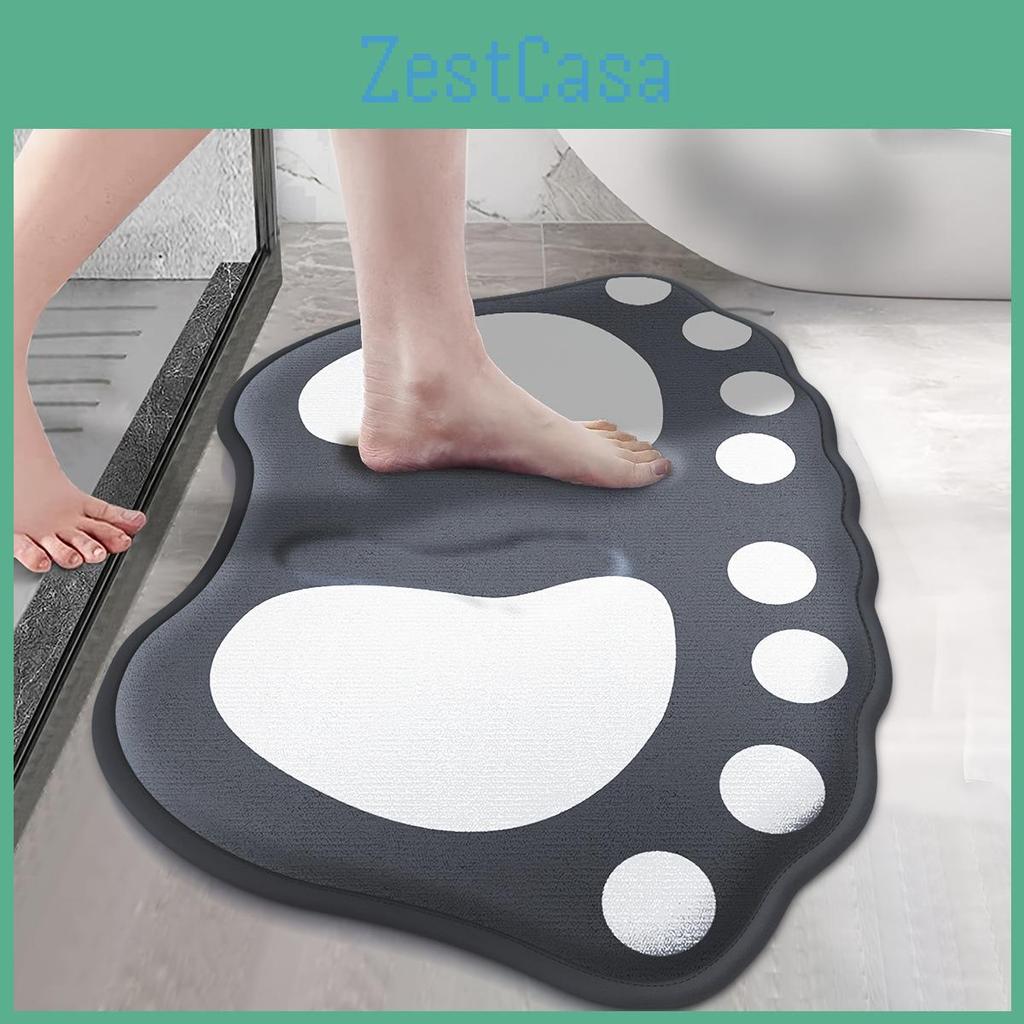 Design Print Soft Paw Absorbent And Lightweight Bathroom Mat For Shower Tub And Toilet 40x60cm 157x236 Inches Bathroom Mat