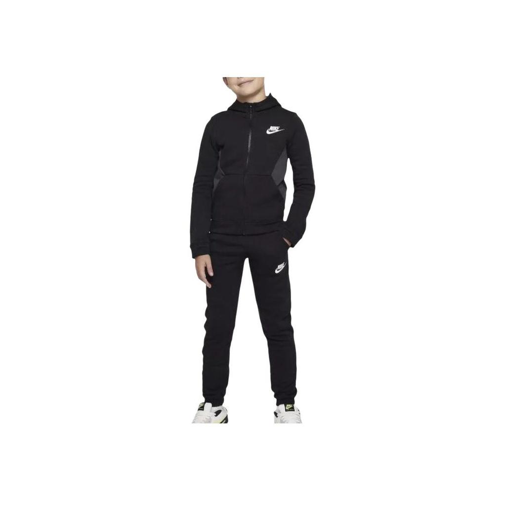 Nike Logo Printed Hooded Fleece Warm Casual Sports Suit Kids Suit Black CJ4342-010