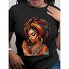 European size , Short-sleeved African-style T-shirt| African Women's Print, Suitable for All Seasons