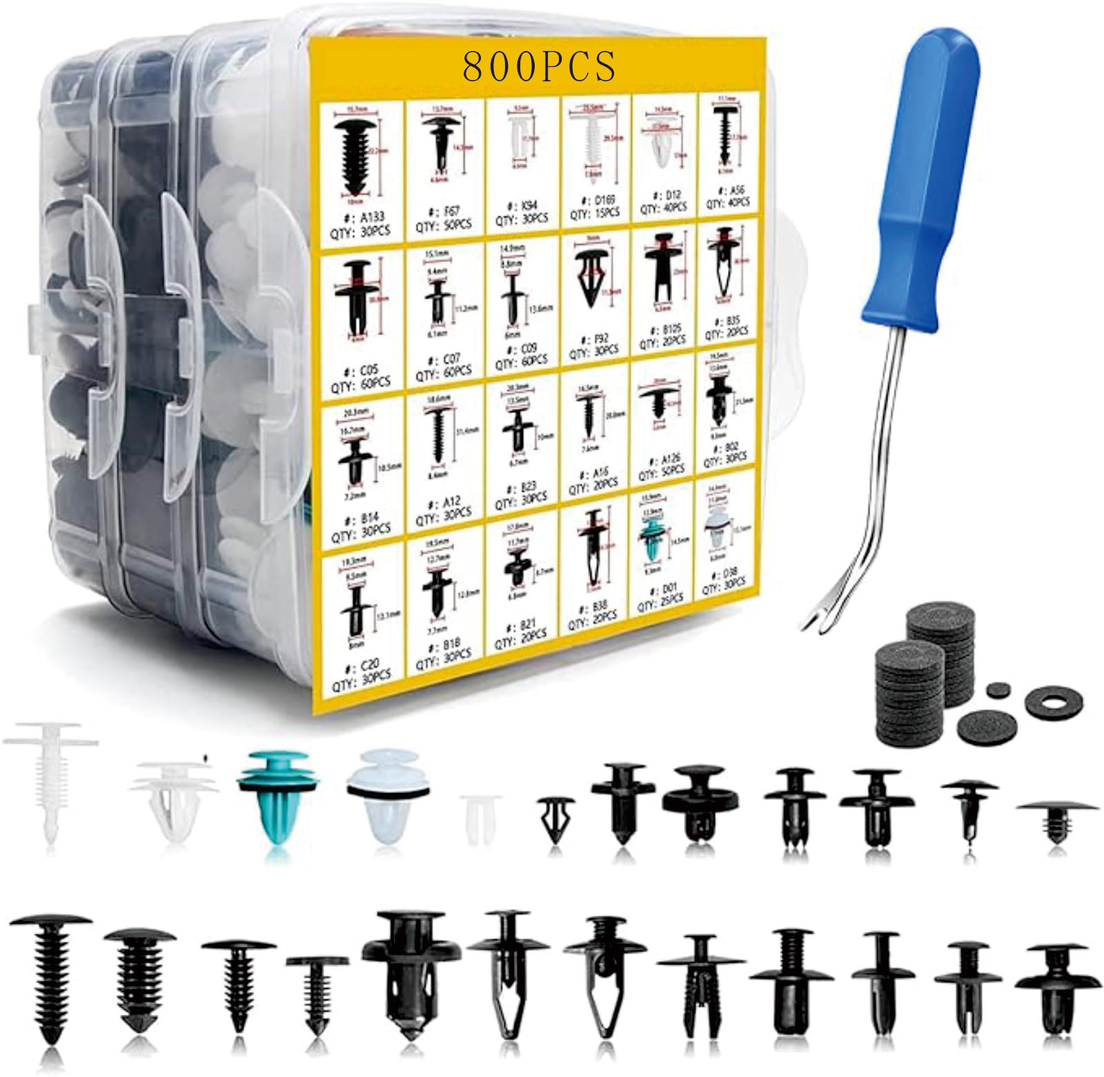 

Rivets Automotive Fender Bumper Clips Push Rivets 821 Pcs 24 Types Universal Fixing Nylon M8