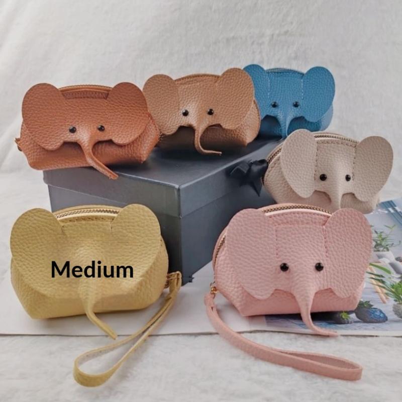 Pu Leather Elephant Money Bag Women Coin Purse With Key Ring Multifunctional Zipper Storage Bags Key Case