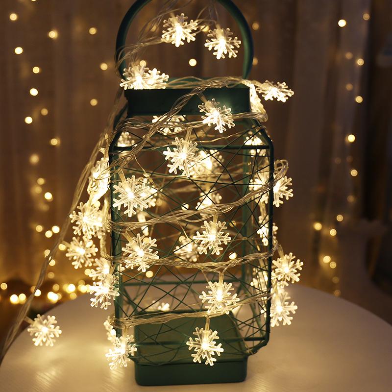 LED Snowflake String Lights for Wedding, Holiday, and Christmas Tree Ornaments