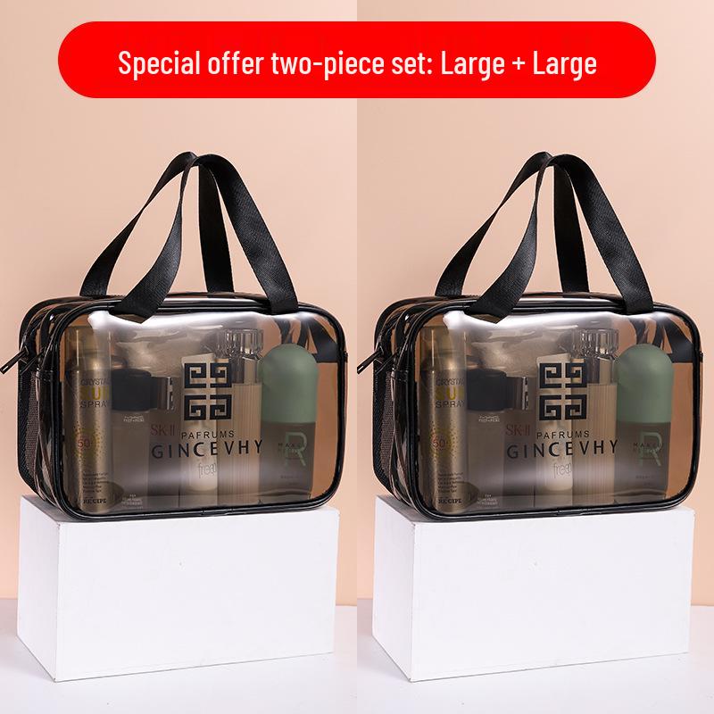 Women's Portable Waterproof Makeup Bag, Large Capacity Travel Toiletry Organizer, Transparent Wet and Dry Separation, Super Hot 2021.