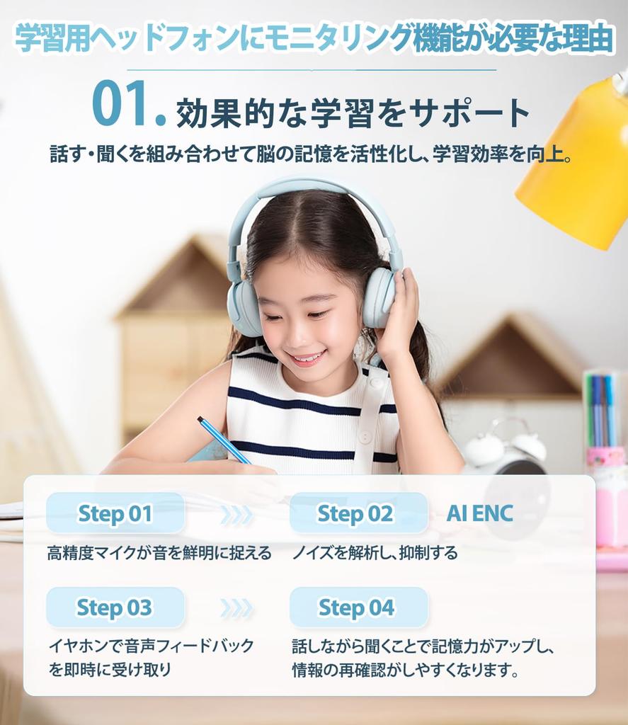 1MORE Kids Headphones SonoFlow Mini HQ20 Wireless Bluetooth volume monitoring DLC to 65 hours of insulation with both children and 5.3 [For