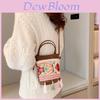 Vintage Water Bucket Bag With Tassel Embroidery For Daily Use In Art Style
