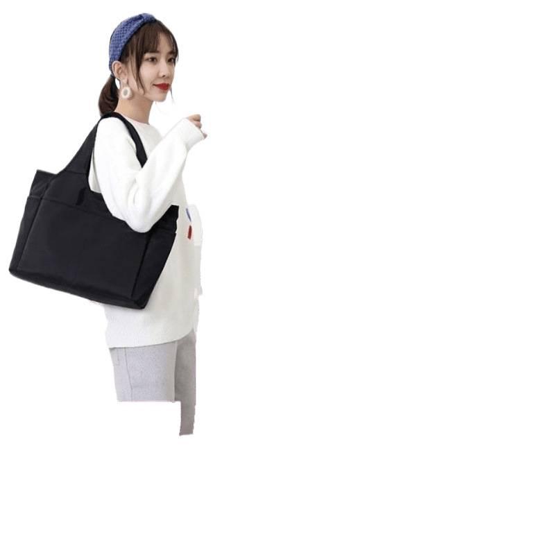 Women's Multi-Compartment Canvas Tote: Large Capacity Shoulder Bag for Shopping, Short Trips, and Everyday Use