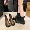 Fashionable and Comfortable Chelsea Boots Female Fall Inside Short Boots Thick Bottom Smoke Tube Boots