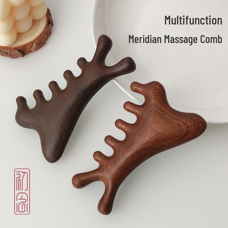 Sandalwood Monster Comb: Multifunctional Scalp Massager & Gua Sha Therapy Tool