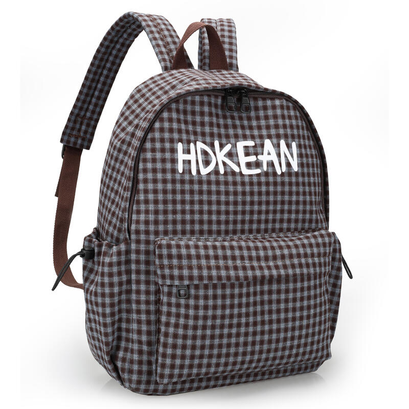 Junior School Bag Women's Check Backpack College Style Travel Backpack