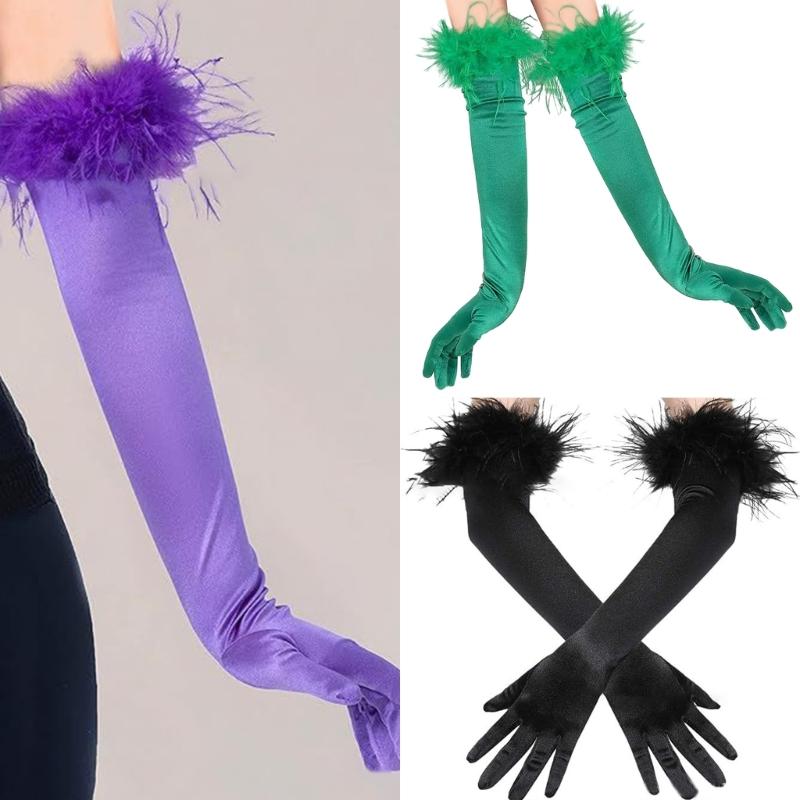 Rękawiczka z długim rękawem dla dorosłych Świąteczna Rękawiczka do opery Ślubna Wieczorowa Rękawiczka do jazdy