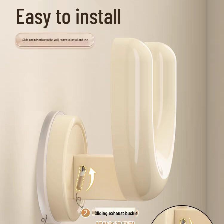 Jia Chang U-Shaped Suction Cup Bathroom Slipper Rack - No-Drill, Multi-Purpose Shoe Storage