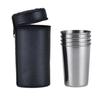 4 buc. Cupă pentru șold, 30 ml/70 ml/150 ml, ceașcă cu vodcă, toc din PU, mini pahar de vin, din oțel inoxidabil, set portabil de pahare personalizate