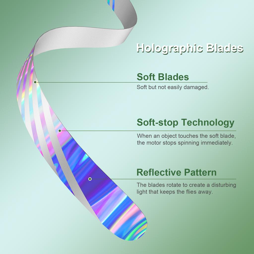 Fly Fans for Table, Soundless Fly Repellent Fan with Soft Blades and Hanging Hook, Handy for Outdoor Use Restaurant BBQ Picnic
