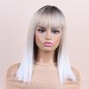 Synthetic Blond Brown White Red Wigs With Bangs Short Straight Wigs for Women Daily Cosplay Natural Hair Wig Heat Resistant Fiber