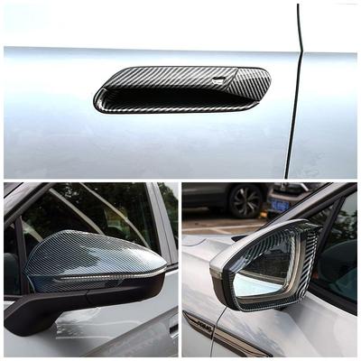 For Volkswagen VW ID.4 ID4 ID.6 ID6 2022 2023 Car Exterior Part Carbon Fiber Refit Door Handle Mirror Sticker Anti