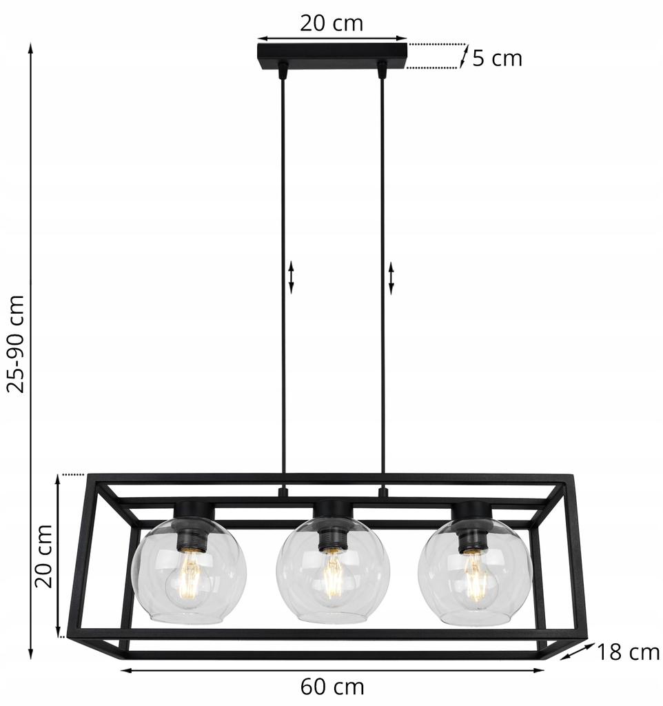 HANGING LAMP CAGE ELEGANT GLASS BALL