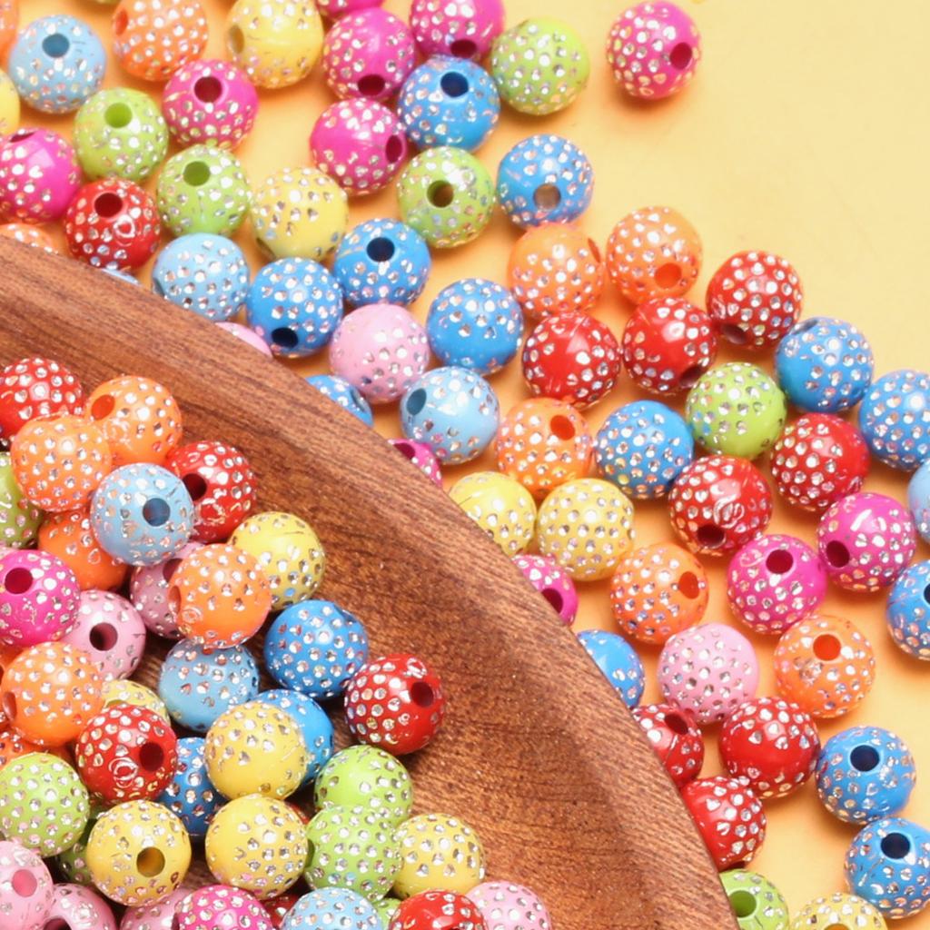 500 جرام حوالي 2500 قطعة قلادة سوار DIY Babysbreath أكريليك موضة 8 مم لامعة مجوهرات إكسسوارات خرز فاصل خرز فضفاض