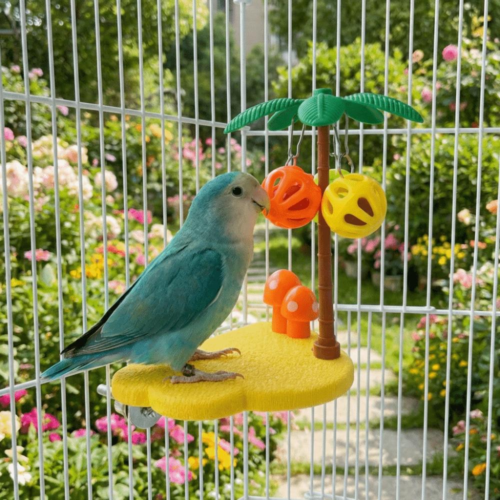 Wear Resistant Bird Perch Stand Detachable Birdcage Platform Toys Bird Gnawing Toys  For Chewing