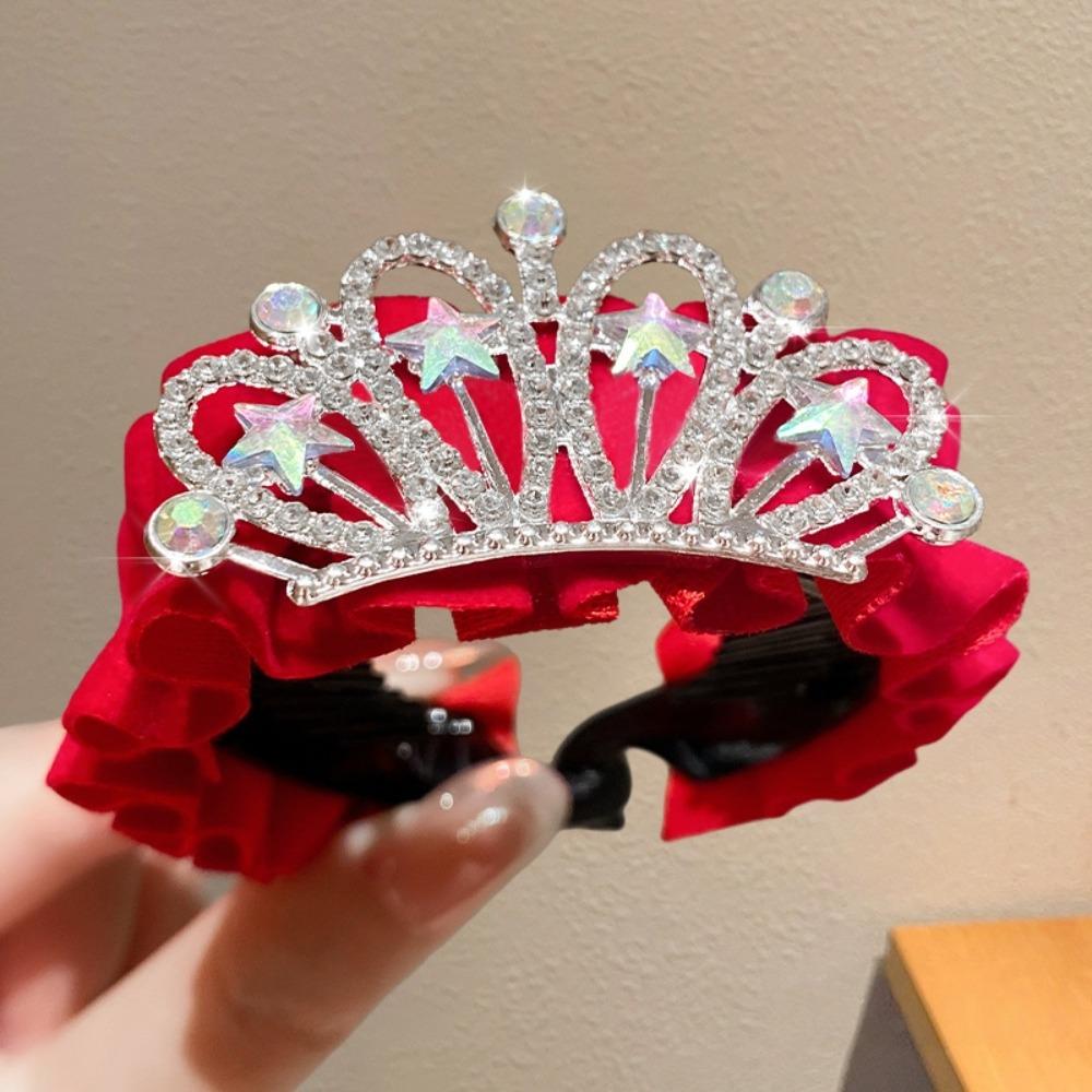 High Ponytail Fixed Artifact Children's New Year Crown Pearl Hair Clip Crab Women/Kids